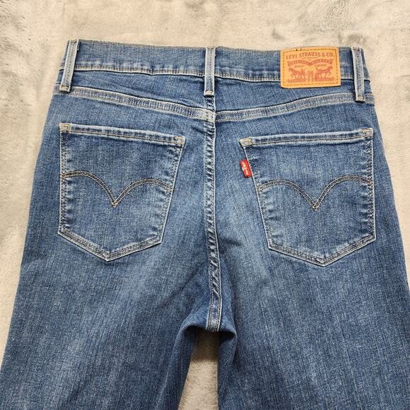 Levi's Jeans Women 28 Blue 720 High Rise Super Skinny Distressed Raw Hem Stretch - Picture 3 of 15